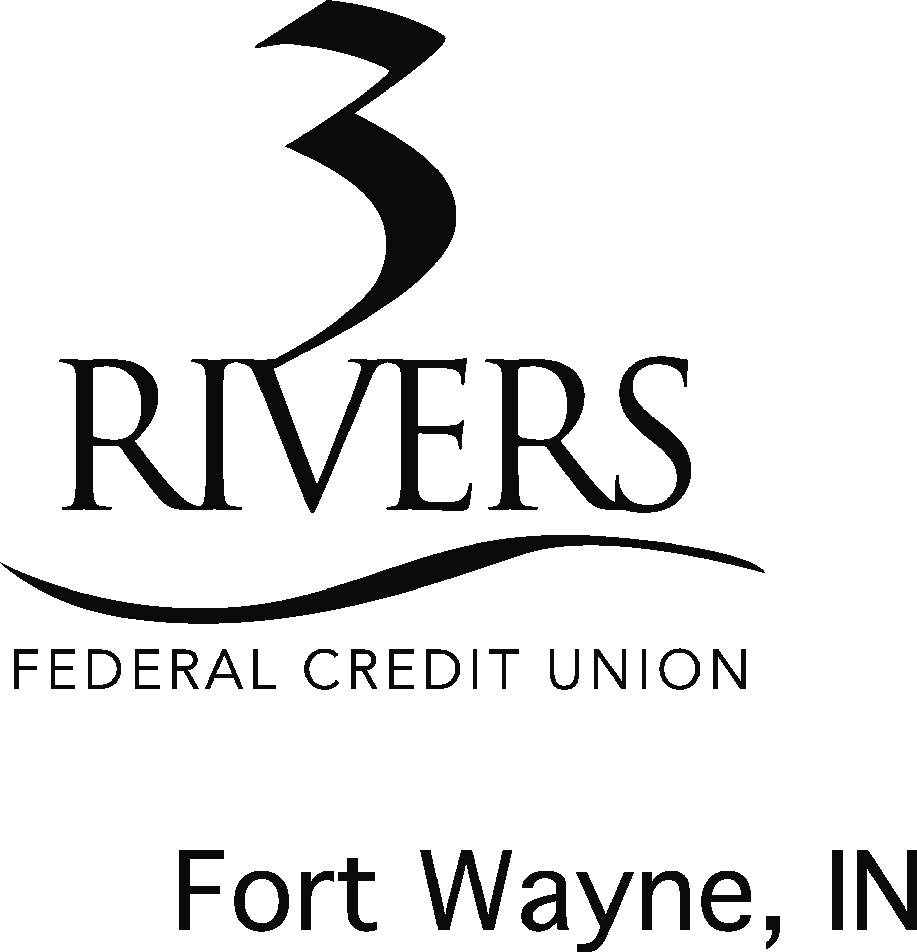 3 Rivers Federal Credit Union Black Logo Vector Logo